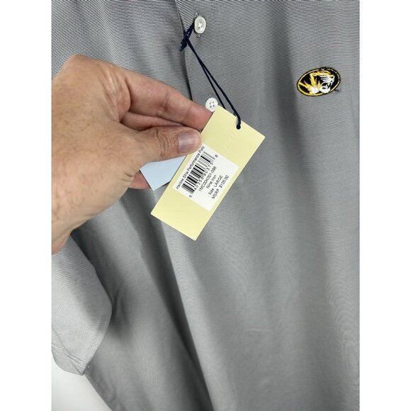 Onward Reserve Mens L Mizzou Tigers White Blue  Stripe Polo Shirt New Missouri - Picture 2 of 11